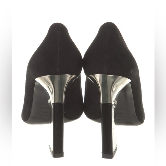 PRADA logo heeled black Suede Pumps SZ 40 (US SZ 10). Never worn. NWOT - Picture 4 of 12